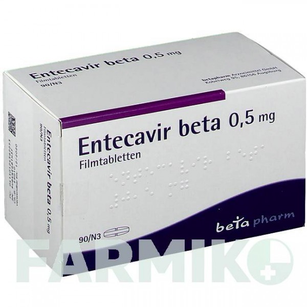 ЕНТЕКАВІР (ENTECAVIR) 0,5 мг таблетки 90 шт - Ентекавір BETAPHARM