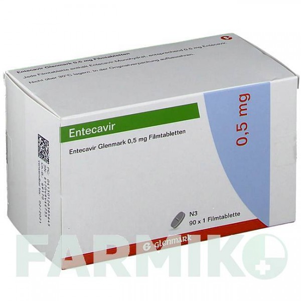 ЕНТЕКАВІР (ENTECAVIR) 0,5 мг таблетки 90 шт - Ентекавір GLENMARK