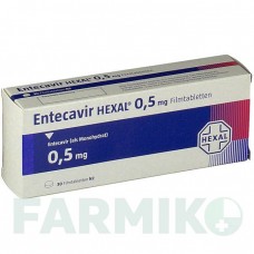 ЕНТЕКАВІР (ENTECAVIR) 0,5 мг таблетки 30 шт - Ентекавір HEXAL