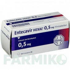 ЕНТЕКАВІР (ENTECAVIR) 0,5 мг таблетки 90 шт - Ентекавір HEXAL