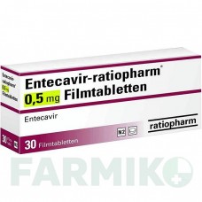 ЭНТЕКАВИР (ENTECAVIR) 0,5 мг таблетки 30 шт - Энтекавир RATIOPHARM