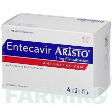 ЭНТЕКАВИР (ENTECAVIR) 1 мг таблетки 90 шт - Энтекавир ARISTO PHARMA