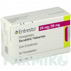 ЭНТРЕСТО (ENTRESTO) 24 мг/26 мг таблетки 56 шт - Валсартан, Сакубитрил NOVARTIS