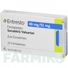 ЭНТРЕСТО (ENTRESTO) 49 мг/51 мг таблетки 20 шт - Валсартан, Сакубитрил NOVARTIS