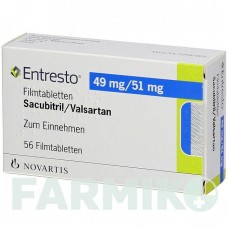 ЭНТРЕСТО (ENTRESTO) 49 мг/51 мг таблетки 56 шт - Валсартан, Сакубитрил NOVARTIS