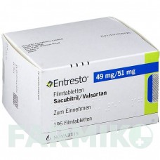 ЭНТРЕСТО (ENTRESTO) 49 мг/51 мг таблетки 196 шт - Валсартан, Сакубитрил NOVARTIS