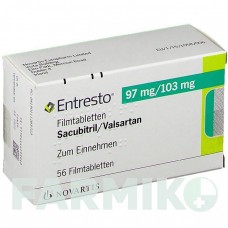 ЭНТРЕСТО (ENTRESTO) 97 мг/103 мг таблетки 56 шт - Валсартан, Сакубитрил NOVARTIS