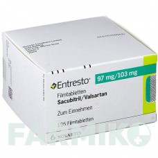 ЭНТРЕСТО (ENTRESTO) 97 мг/103 мг таблетки 196 шт - Валсартан, Сакубитрил NOVARTIS