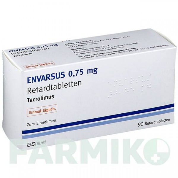 ЕНВАРСУС (ENVARSUS) 0,75 мг таблетки 90 шт - Такролімус ALLOMEDIC