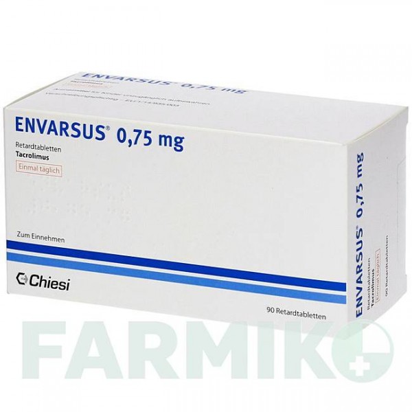 ЭНВАРСУС (ENVARSUS) 0,75 мг таблетки 90 шт - Такролимус AXICORP PHARMA