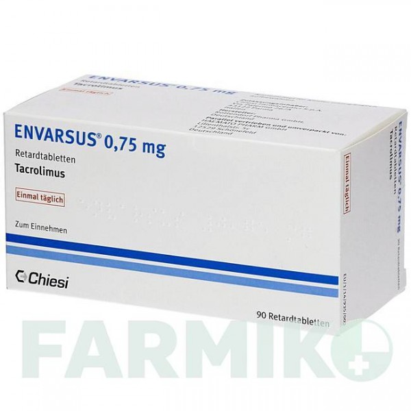 ЭНВАРСУС (ENVARSUS) 0,75 мг таблетки 90 шт - Такролимус HAEMATO PHARM