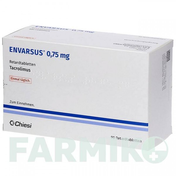 ЭНВАРСУС (ENVARSUS) 0,75 мг таблетки 90 шт - Такролимус ORIGINALIS