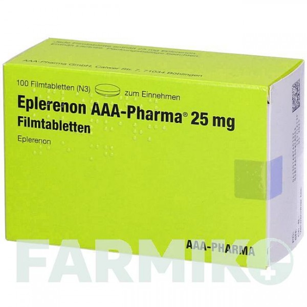 ЕПЛЕРЕНОН (EPLERENON) 25 мг таблетки 50 шт - Еплеренон AAA - PHARMA