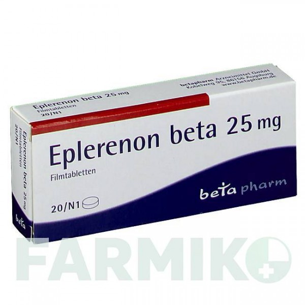 ЭПЛЕРЕНОН (EPLERENON) 25 мг таблетки 20 шт - Эплеренон BETAPHARM
