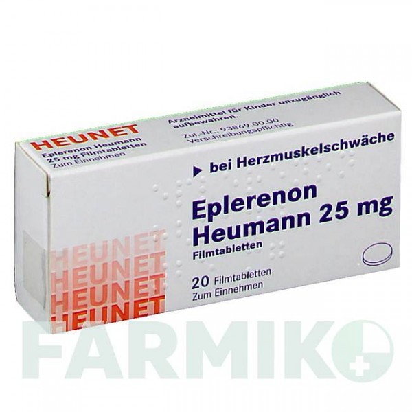 ЕПЛЕРЕНОН (EPLERENON) 25 мг таблетки 20 шт - Еплеренон HEUNET PHARMA