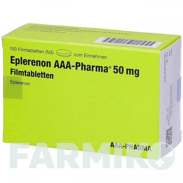 ЕПЛЕРЕНОН (EPLERENON) 50 мг таблетки 100 шт - Еплеренон AAA - PHARMA