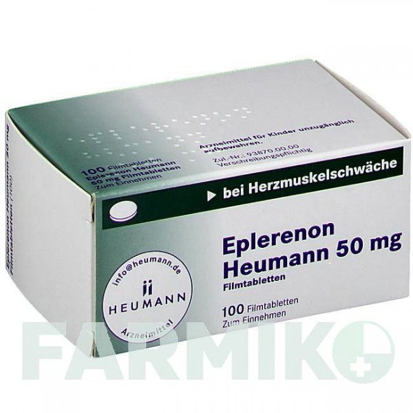 ЕПЛЕРЕНОН (EPLERENON) 50 мг таблетки 100 шт - Еплеренон HEUMANN PHARMA