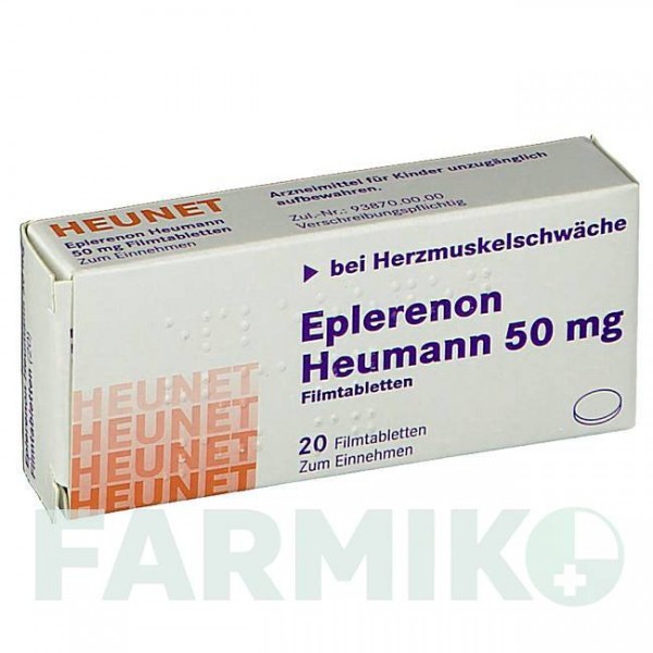 ЕПЛЕРЕНОН (EPLERENON) 50 мг таблетки 20 шт - Еплеренон HEUNET PHARMA