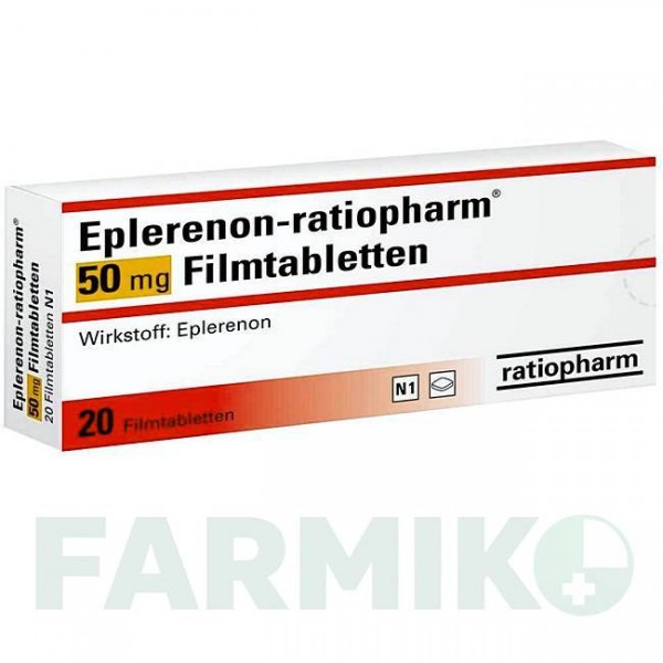 ЕПЛЕРЕНОН (EPLERENON) 50 мг таблетки 20 шт - Еплеренон RATIOPHARM