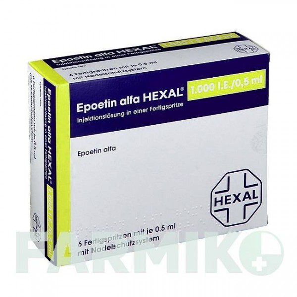 ЕПОЕТИН (EPOETIN) 1000 МО/0,5 мл шприци 6x0,5 мл - Еритропоетин HEXAL