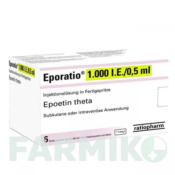 ЭПОРАТИО (EPORATIO) 1000 МЕ/0,5 мл шприци 6x0,5 мл - Эритропоэтин RATIOPHARM