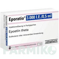 ЕПОРАТІО (EPORATIO) 3000 МО/0,5 мл шприци 6x0,5 мл - Еритропоетин RATIOPHARM