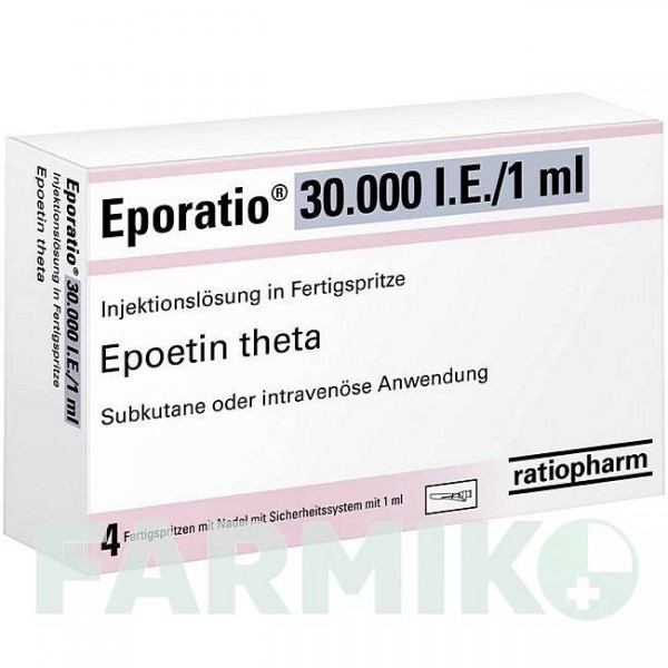 ЭПОРАТИО (EPORATIO) 30000 МЕ/1,0 мл шприци 4x1 мл - Эритропоэтин RATIOPHARM