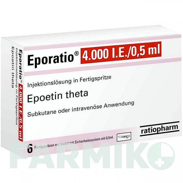ЭПОРАТИО (EPORATIO) 4000 МЕ/0,5 мл шприци 6x0,5 мл - Эритропоэтин RATIOPHARM