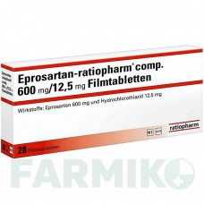 ЕПРОСАРТАН (EPROSARTAN) 600 мг/12,5 мг таблетки 28 шт - Епросартан, Гідрохлоротіазид RATIOPHARM