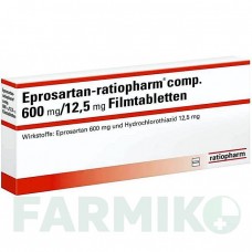 ЕПРОСАРТАН (EPROSARTAN) 600 мг/12,5 мг таблетки 56 шт - Епросартан, Гідрохлоротіазид RATIOPHARM
