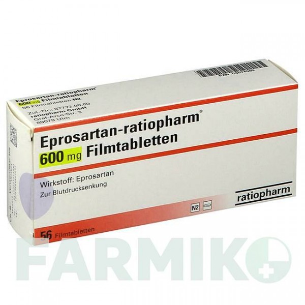 ЕПРОСАРТАН (EPROSARTAN) 600 мг таблетки 56 шт - Епросартан RATIOPHARM