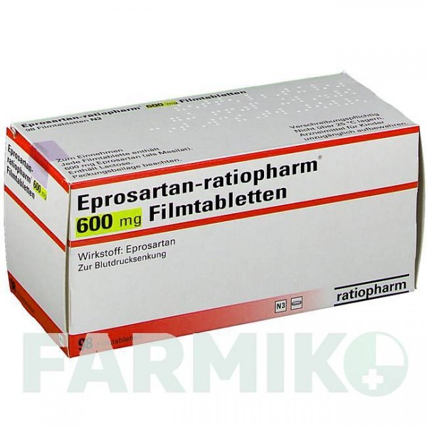 ЕПРОСАРТАН (EPROSARTAN) 600 мг таблетки 98 шт - Епросартан RATIOPHARM