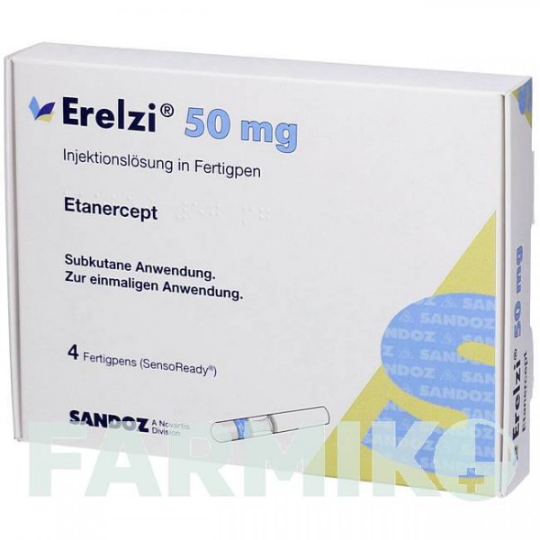 ЕРЕЛЗІ (ERELZI) 50 мг розчин 4 шт - Етанерцепт ORIFARM