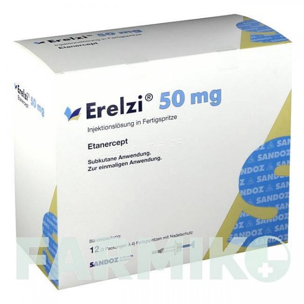 ЭРЕЛЗИ (ERELZI) 50 мг раствор 4 шт - Этанерцепт ORIFARM