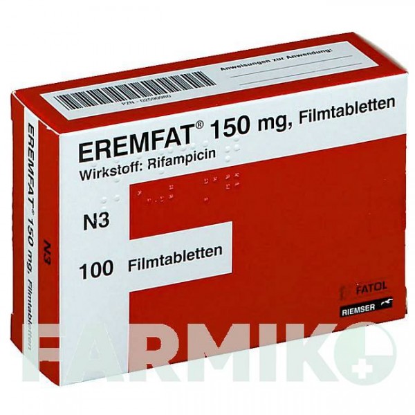 ЕРЕМФАТ (EREMFAT) 150 мг таблетки 100 шт - Рифампіцин ESTEVE PHARMACEUTICALS