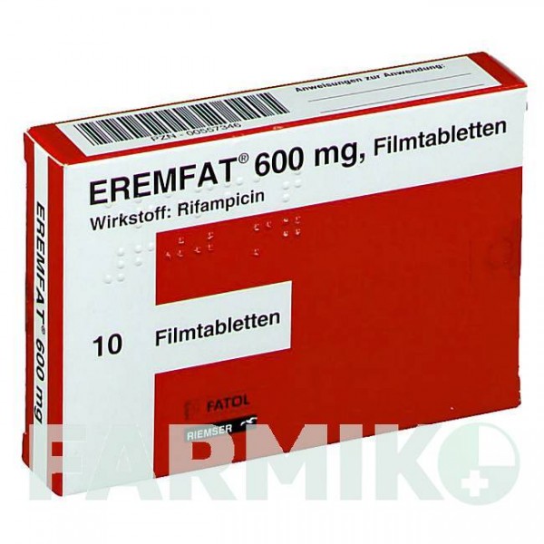 ЕРЕМФАТ (EREMFAT) 600 мг таблетки 10 шт - Рифампіцин ESTEVE PHARMACEUTICALS