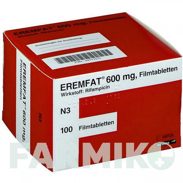 ЕРЕМФАТ (EREMFAT) 600 мг таблетки 100 шт - Рифампіцин ESTEVE PHARMACEUTICALS