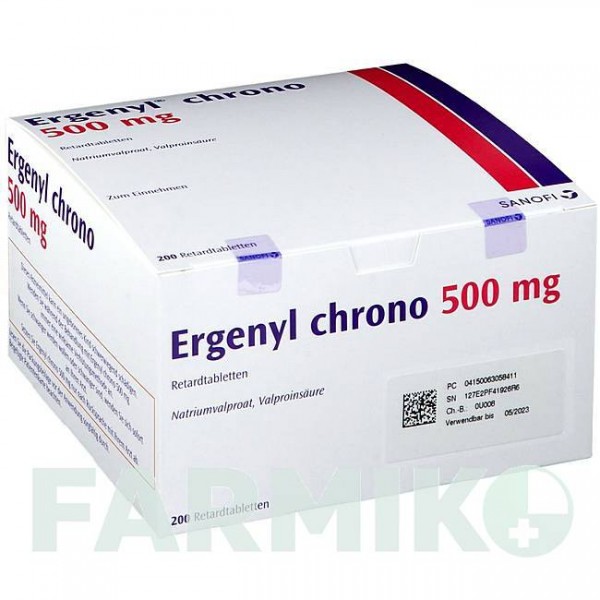 ЭРГЕНИЛ (ERGENYL) 500 таблетки 200 шт - Вальпроевая кислота SANOFI