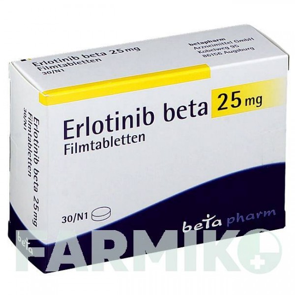 ЕРЛОТИНІБ (ERLOTINIB) 25 мг таблетки 30 шт - Ерлотиніб BETAPHARM