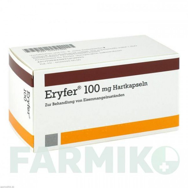 ЕРІФЕР (ERYFER) 100 капсули 100 шт - Залізо (II) сульфат CHEPLAPHARM