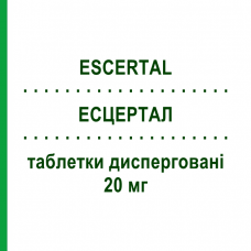 ЭСЦЕРТАЛ (ESCERTAL) 20 мг таблетки диспергируемые 28 шт - Эсциталопрам ZENTIVA