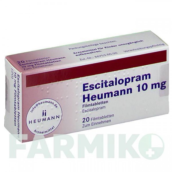 ЕСЦИТАЛОПРАМ (ESCITALOPRAM) 10 мг таблетки 20 шт - Есциталопрам HEUMANN PHARMA