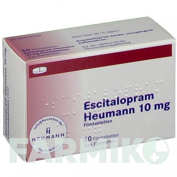 ЕСЦИТАЛОПРАМ (ESCITALOPRAM) 10 мг таблетки 50 шт - Есциталопрам HEUMANN PHARMA