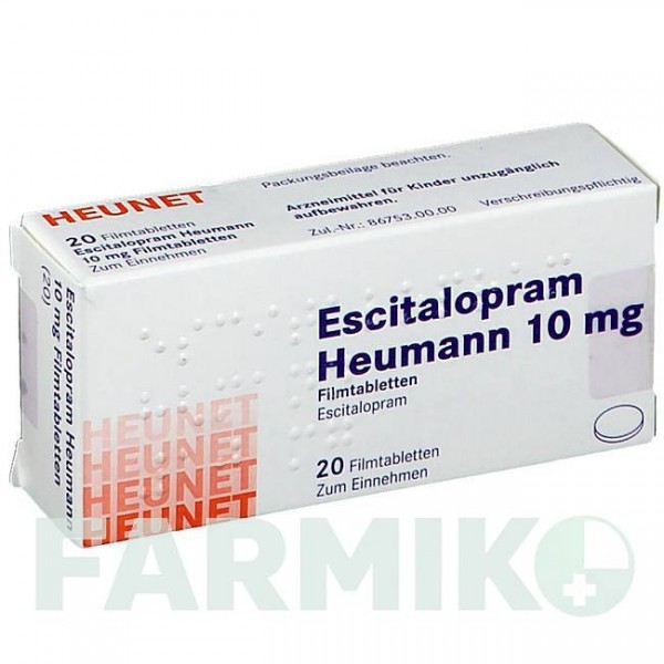 ЕСЦИТАЛОПРАМ (ESCITALOPRAM) 10 мг таблетки 20 шт - Есциталопрам HEUNET PHARMA