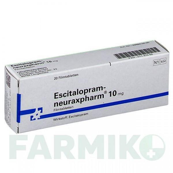 ЭСЦИТАЛОПРАМ (ESCITALOPRAM) 10 мг таблетки 20 шт - Эсциталопрам NEURAXPHARM