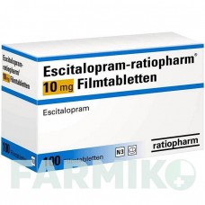 ЕСЦИТАЛОПРАМ (ESCITALOPRAM) 10 мг таблетки 100 шт - Есциталопрам RATIOPHARM