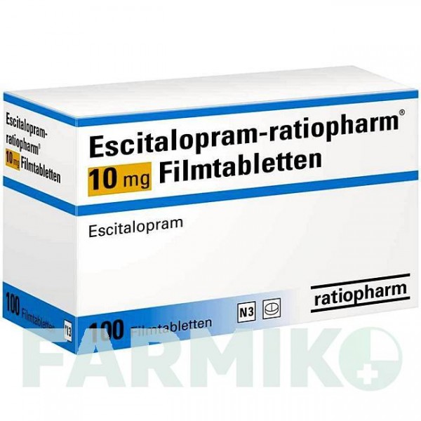 ЕСЦИТАЛОПРАМ (ESCITALOPRAM) 10 мг таблетки 100 шт - Есциталопрам RATIOPHARM