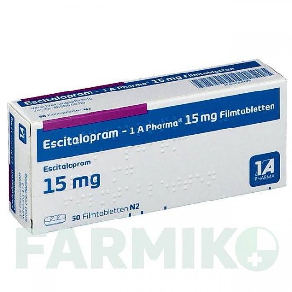 ЕСЦИТАЛОПРАМ (ESCITALOPRAM) 15 мг таблетки 50 шт - Есциталопрам 1 A PHARMA