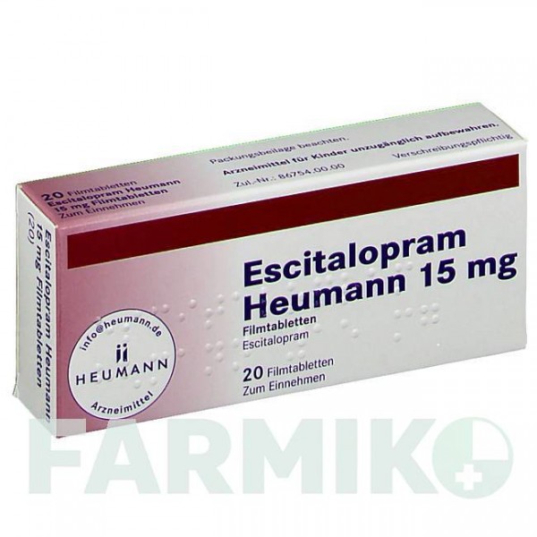 ЕСЦИТАЛОПРАМ (ESCITALOPRAM) 15 мг таблетки 20 шт - Есциталопрам HEUMANN PHARMA