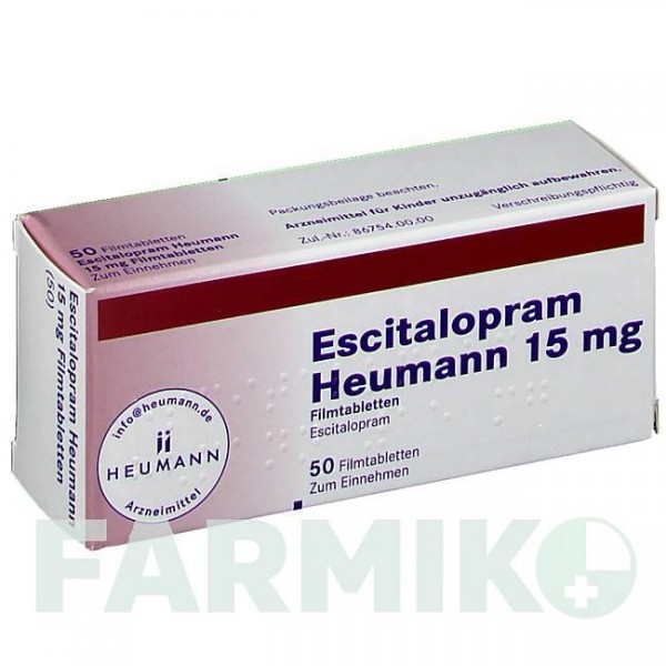 ЕСЦИТАЛОПРАМ (ESCITALOPRAM) 15 мг таблетки 50 шт - Есциталопрам HEUMANN PHARMA